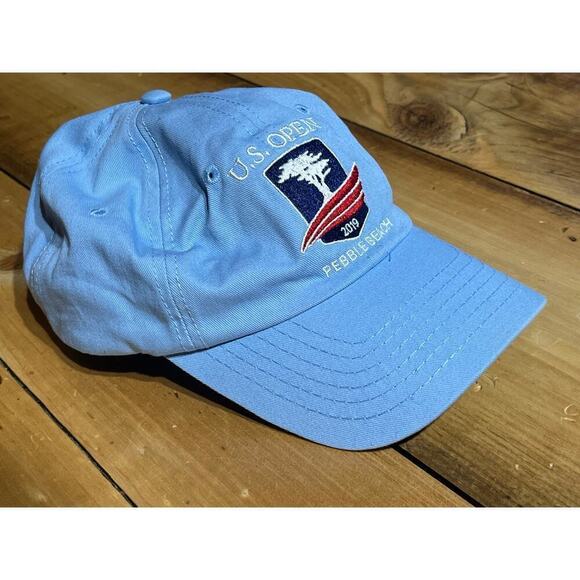 US Open Pebble Beach 2019 Hat Adjustable Light Blue USGA Member Cotton Dad Cap - Picture 5 of 7